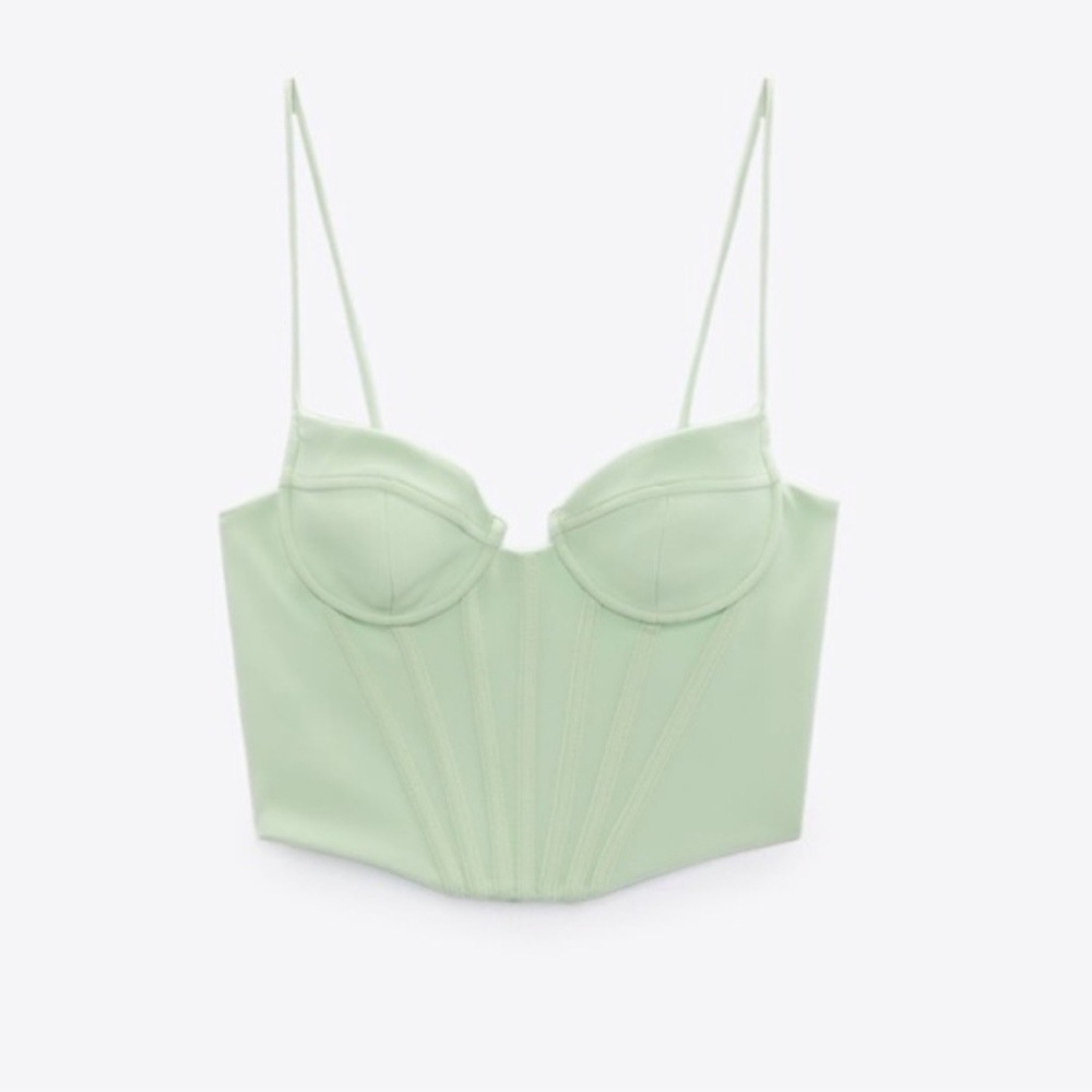 Mint Green Corset Crop Top